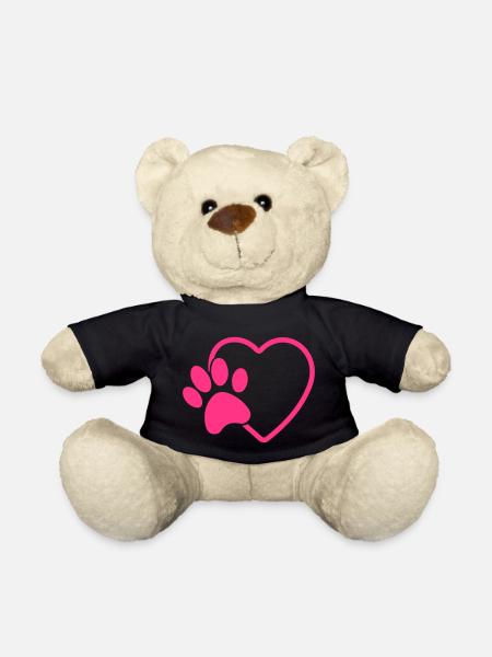 paw heart - Teddy Bear - black