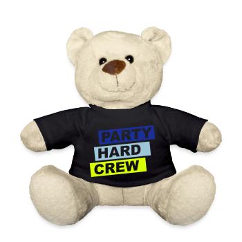 Party Hard Crew Member Team Club Friends Celebrate - Teddy Bear - black - Front