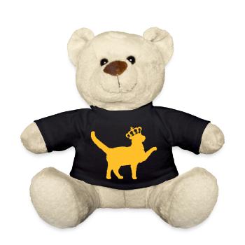 King Cat Royale Crown Queen King Silhouette - Teddy Bear - black - Front