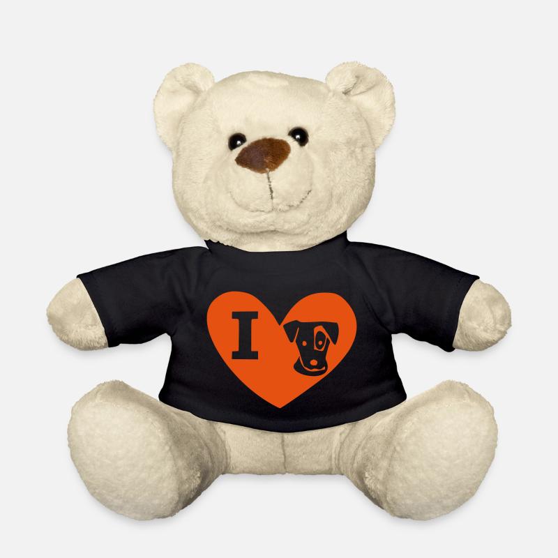I love Jack Russel Ich liebe Jack Russel Herz - Teddy - Schwarz