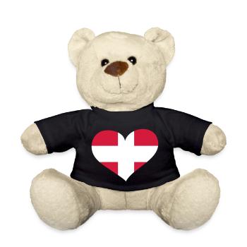 Dänemark Herz; Heart Denmark - Teddy Bear - black - Front