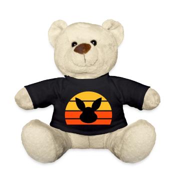 Rabbit's head in front of half sun - Teddy Bear - black - Front