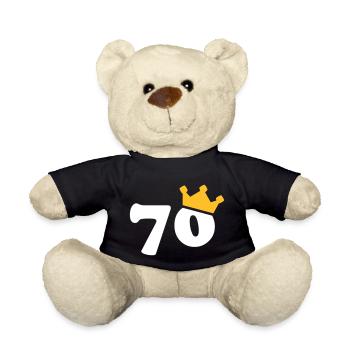 70 Krone 70 Geburtstag 70 Jahre - Teddy - Schwarz - Vorne