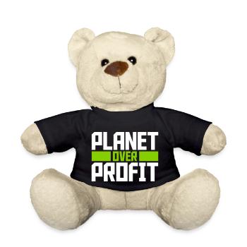planet over profit Zitat - Teddy - Schwarz - Vorne
