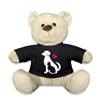 Chien avec chat - amis pour toujours - chat et chien - Nounours - noir - Devant