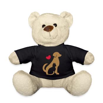 Dog and cat - animal friends - Dog and cat - Teddy Bear - black - Front