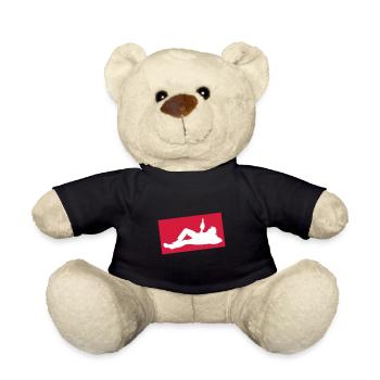 Drinking Beer Silhouette - Teddy Bear - black - Front