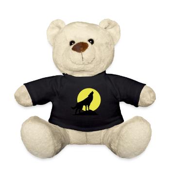 Wolf und Vollmond - Teddy - Schwarz - Vorne