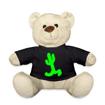 Kaktus Kakteen Beine Rennt Schnell Lustig Laufen - Teddy - Schwarz - Vorne