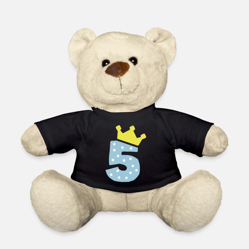 5 Krone 5 Geburtstag 5 Jahre - Teddy - Schwarz