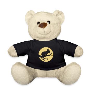 Tree Moon Black Cat - Teddy Bear - black - Front