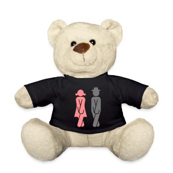 Notdurft Pärchen / couple in need of the loo (2c) - Teddy - Schwarz - Vorne