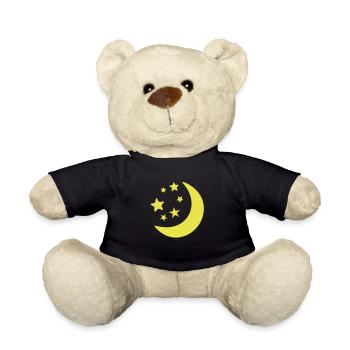 Mond Sterne Sternenhimmel Sternchen stern - Teddy - Schwarz - Vorne