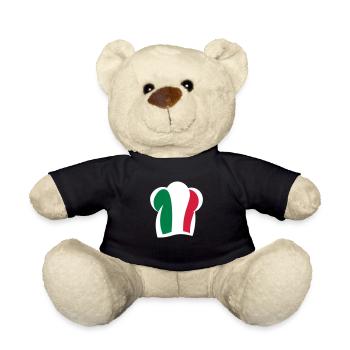 Italienische Kochmütze Küche Italia - Teddy - Schwarz - Vorne