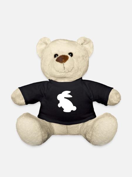 weißes Kaninchen Alice - Teddy - Schwarz