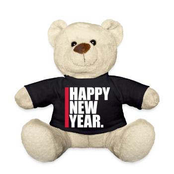 Citation Bonne année - Nounours - noir - Devant