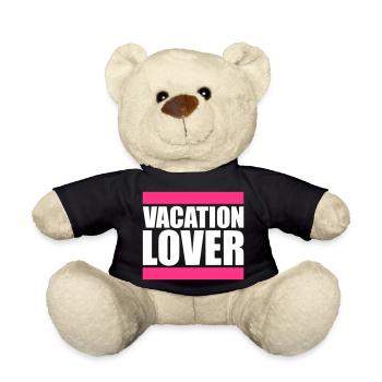 Amoureux des vacances disant texte tirets lettrage logo - Nounours - noir - Devant