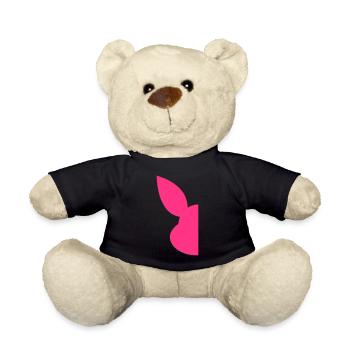 Hälfte Silhouette Gesicht Hase - Teddy - Schwarz - Vorne