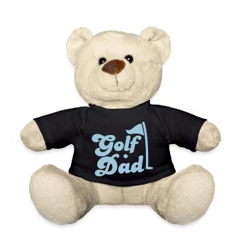 golf dad with flag golf ball and hole - Teddy Bear - black - Front