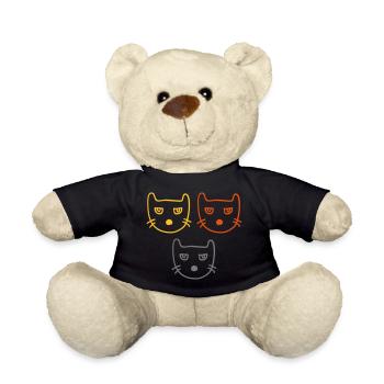 Angry cats - Teddy Bear - black - Front