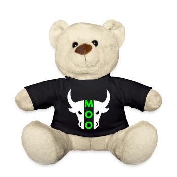 Moo (Hälfte Kopf Stier) - Teddy - Schwarz - Vorne