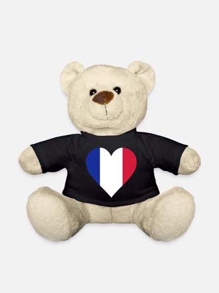 frankreich herz - Teddy - Schwarz