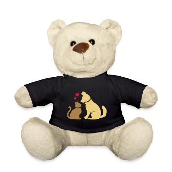 BFF chat et chien avec coeur / cat and dog heart - Nounours - noir - Devant
