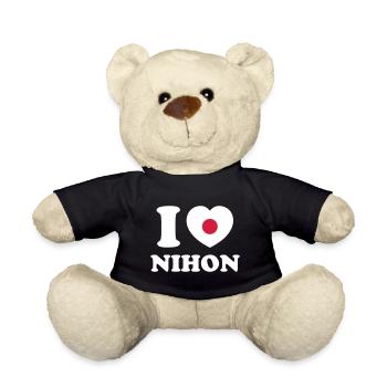 I HEART [LOVE] NIHON - Teddy Bear - black - Front