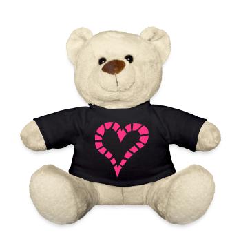 coeur valentin decoupe - Nounours - noir - Devant