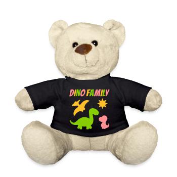 Dino family (dinosaurs, sun) - Teddy Bear - black - Front