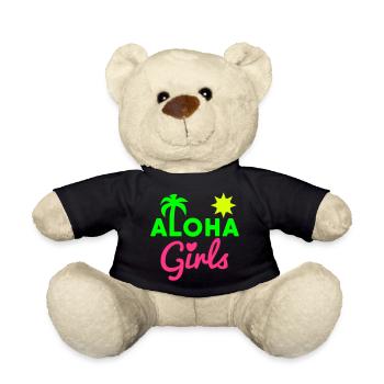 Aloha girls (palm as L, sun, heart as i-point) - Teddy Bear - black - Front