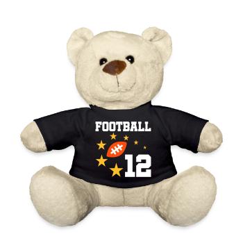 Football 12 (Football, Stars) - Teddy Bear - black - Front