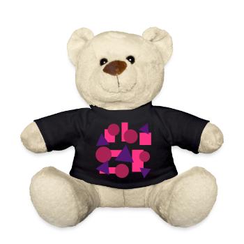 Geometric shapes (squares, circles, triangles) - Teddy Bear - black - Front