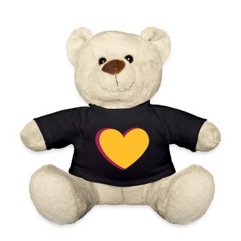 Colorful heart yellow heart - coeur jaune gift - Teddy Bear - black - Front