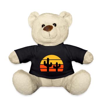Two cacti in front of a half-sun - Teddy Bear - black - Front