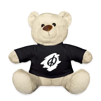Peace Zeichen Zeichnung Frieden Skizze weiß - Teddy - Schwarz - Vorne