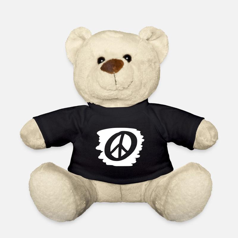 Peace Sign Drawing Peace Sketch white - Teddy Bear - black