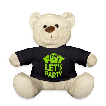 im fat lets party - Teddy - Schwarz - Vorne