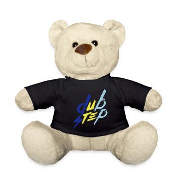 Dub Step Techno Musik Party Club Text Schriftzug - Teddy - Schwarz - Vorne