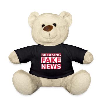 Breaking Fake News - Teddy Bear - black - Front