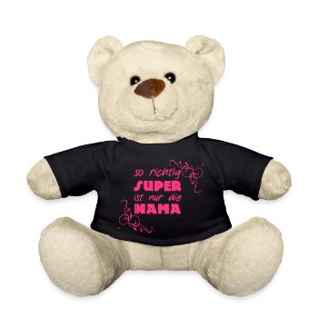 Super Mama Mutter Muttertag Familie Geschenk - Teddy - Schwarz - Vorne