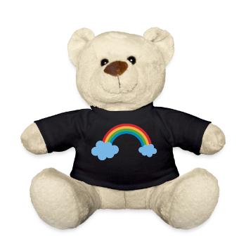 rainbow sun clouds weather rainbow sun cloud39 - Teddy Bear - black - Front