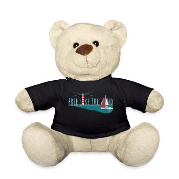 Free like the wind - Segelyacht mit Leuchtturm - Teddy - Schwarz - Vorne