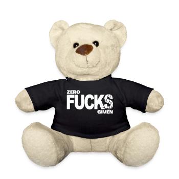 Zero Fucks Given White - Teddy - Schwarz - Vorne
