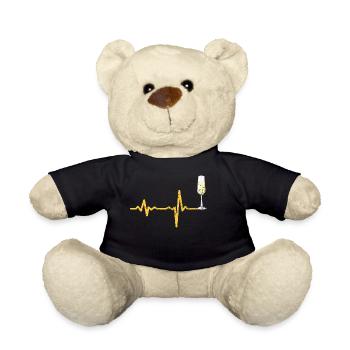 Cadeau de vin mousseux Heartbeat - Nounours - noir - Devant