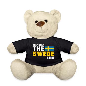 Keep Calm The Swede is Here/ Sweden Gift - Teddy Bear - black - Front