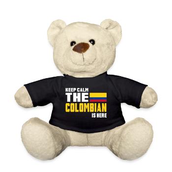 Keep calm Colombie / Drapeau de cadeau Amérique du Sud - Nounours - noir - Devant