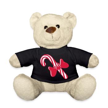 bonbons cadeau de noël canne à sucre délicieux - Nounours - noir - Devant
