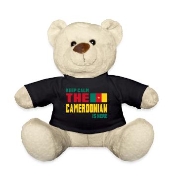 Keep Calm Cameroun / Afrique cadeau couleurs nationales - Nounours - noir - Devant