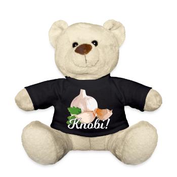 Knoblauch / weiße Schrift - Teddy - Schwarz - Vorne